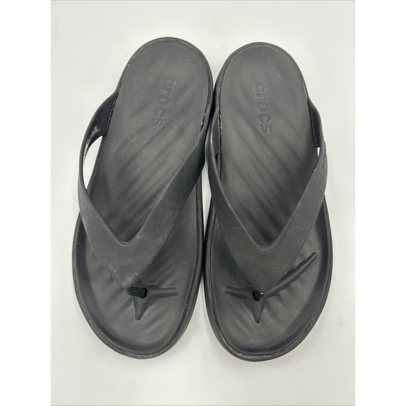 CROCS Shoes - CROCS Getaway Platform Flip Thong Sandals Black Size 8